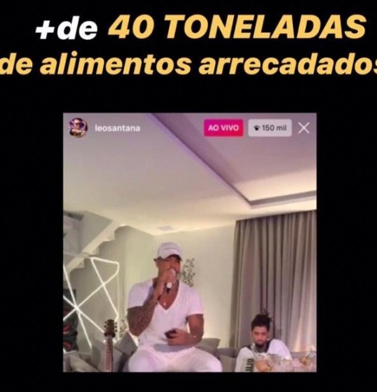 Live de Léo Santana arrecada toneladas de alimentos! Live de Léo Santana arrecada toneladas de alimentos!