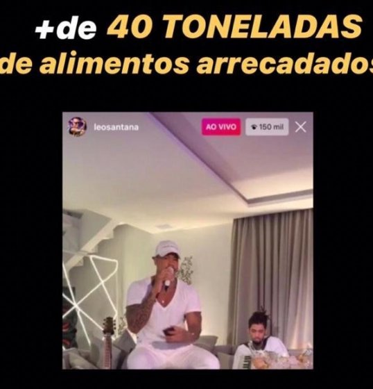 Live de Léo Santana arrecada toneladas de alimentos!