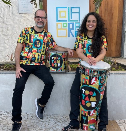 Músicos Alexandre Lins e Daniela Penna realizam Vivência Percussiva em Salvador