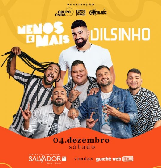 Ingressos do show do Grupo Menos é Mais e Dilsinho esgotam em 4 horas