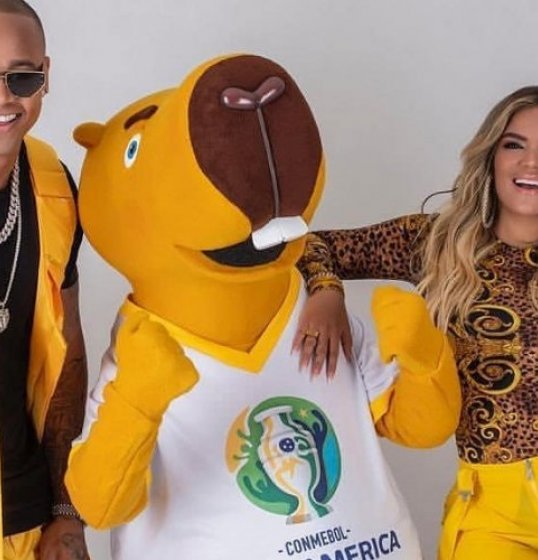 Léo Santana grava com cantora colombiana clipe oficial da Copa América Léo Santana grava com cantora colombiana clipe oficial da Copa América