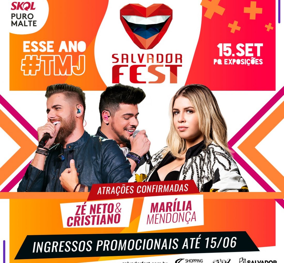 [Zé Neto e Cristiano e Marília Mendonça no Salvador Fest 2019]