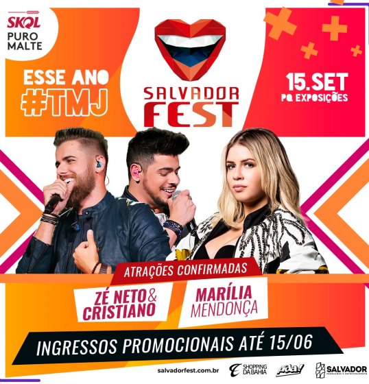 Zé Neto e Cristiano e Marília Mendonça no Salvador Fest 2019