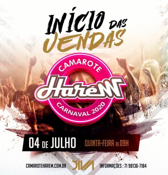 Camarote Harém abre vendas para 2020! Camarote Harém abre vendas para 2020!