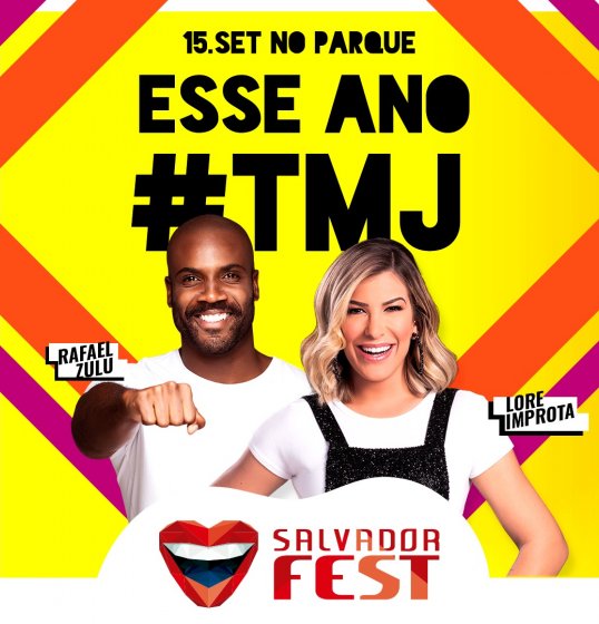 Rafael Zulu & Lore Improta serão os anfitriões do Salvador Fest 2019.